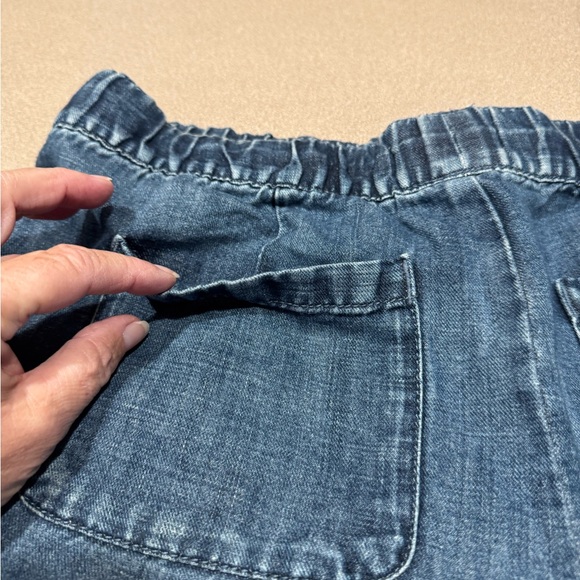 LOFT Blue Jean Shorts with Drawstring - Picture 3 of 6